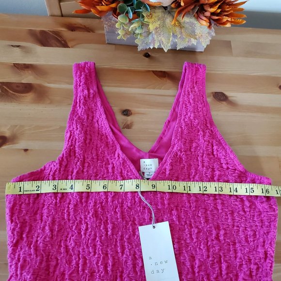 A. New Day - Women's Puckered Knit Dress Pink Size S - Picture 4 of 11